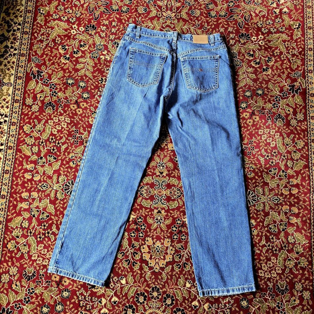 Vtg Tommy Hilfiger Sz 8/31 Womens Carpenter Skater Wide Leg Denim Jeans